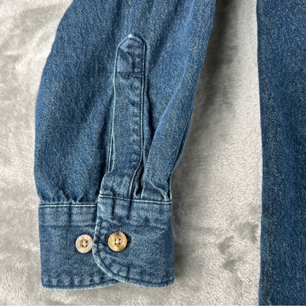 Dickies Men's Sz XL Long Sleeve Denim Shirt Button Down Front Pocket Durable - Picture 6 of 12